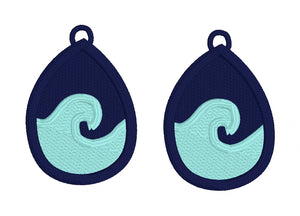 Waves FSL Earrings - In the Hoop Freestanding Lace Earrings - Two Sizes