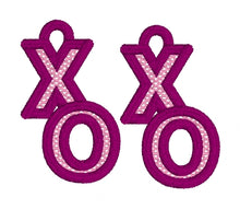 Pendientes de letras FSL XOXO: pendientes de encaje independientes en el aro