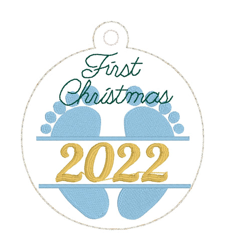 Premier ornement de Noël de bébé 2022 et VIERGE pour cerceaux 4x4