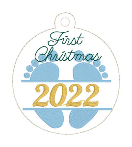 Baby's First Christmas Ornament 2022 and BLANK for 4x4 hoops