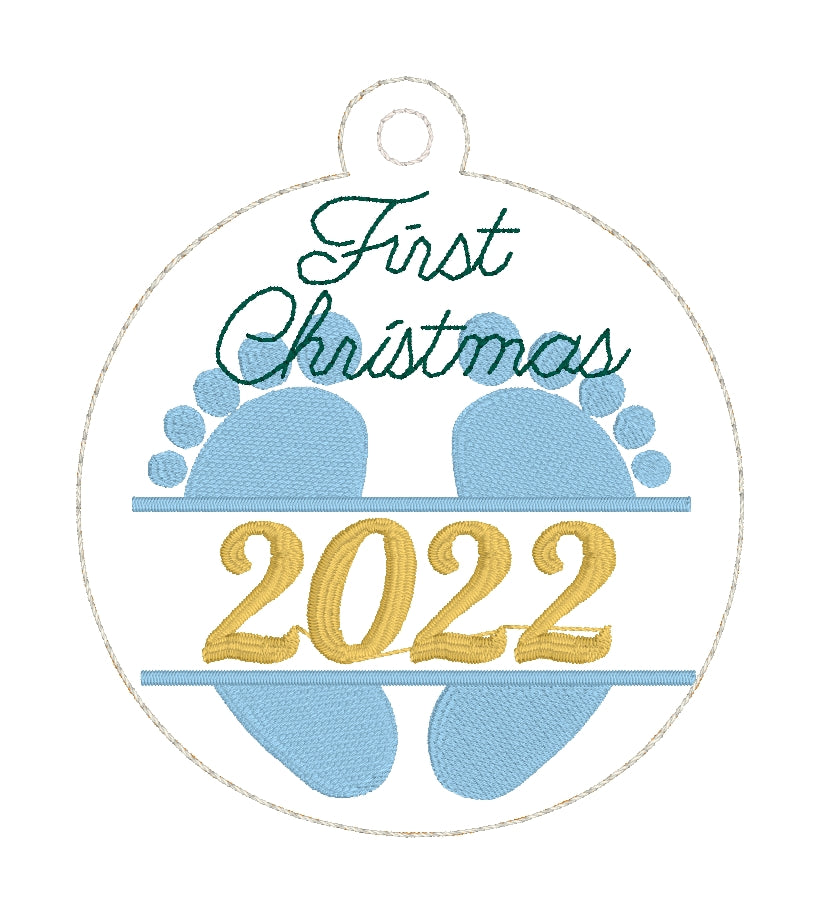 Baby's First Christmas Ornament 2022 and BLANK for 4x4 hoops