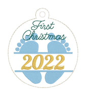 Baby's First Christmas Ornament 2022 and BLANK for 4x4 hoops