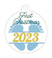 Baby's First Christmas Ornament 2023 and BLANK for 4x4 hoops