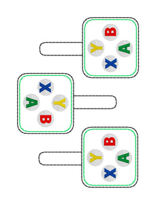 Boutons du contrôleur de jeu Snap Tab dans les fichiers Hoop Embroidery Project 4x4 et 5x7