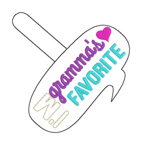 Gramma’s Favorite snap tab embroidery design