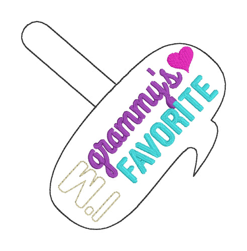 Grammy’s Favorite snap tab embroidery design