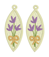 Lavender Wedge FSL Earrings - In the Hoop Freestanding Lace Earrings