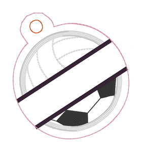 MASHUP Split Volleyball Soccer Ball BLANK Applique Bag Tag OU Ornement pour cerceaux 4x4