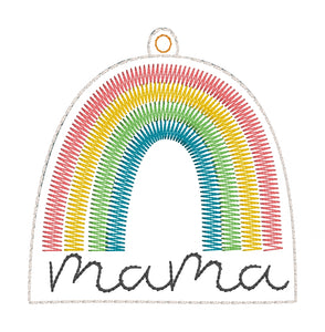 Mama Rainbow Eyelet Tag In The Hoop (ITH) Embroidery Design