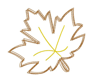 Maple Leaf Raw Edge Applique Design - Cinq tailles 4x4 5x7, 6x10, 8x8, 14x14