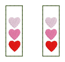 Diseño de bordado de pendientes de corazón Ombre