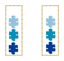 Ombre Puzzle Piece Trio Earrings embroidery design