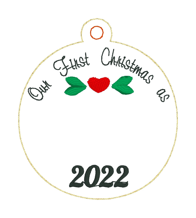 Our First Christmas as 2022 Ornament for 4x4 hoops