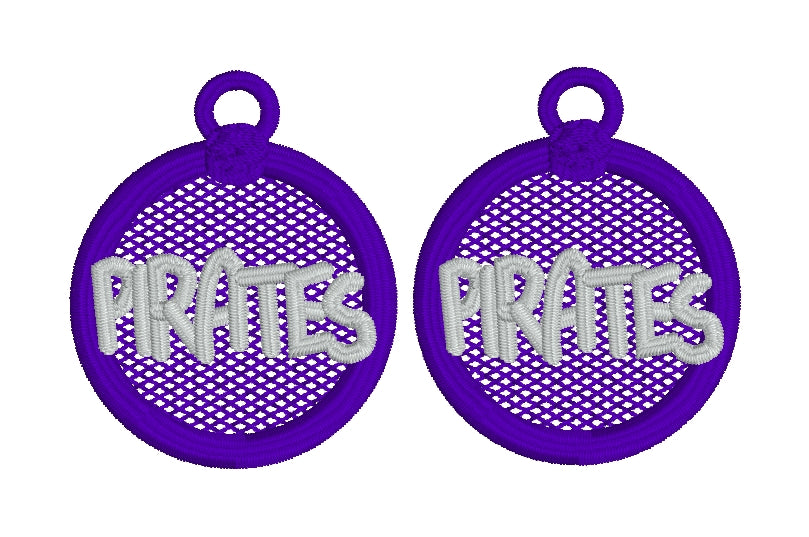 PIRATES FSL Earrings - In the Hoop Freestanding Lace Earrings