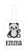 Panda Double Sided Luggage Tag snap tabDesign for 5x7 Hoops
