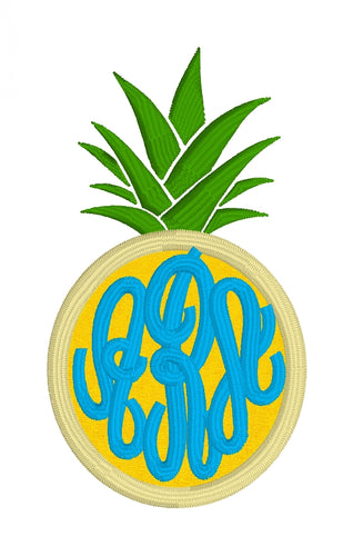 Cadre monogramme ananas avec et sans applique design - 4x4 5x7