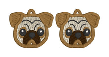 Pug Face FSL Earrings - In the Hoop Freestanding Lace Earrings