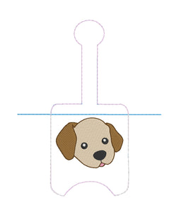 Puppy face Sanitizer Holder Snap Tab Version In the Hoop Embroidery Project 1 oz BBW for 5x7 hoops