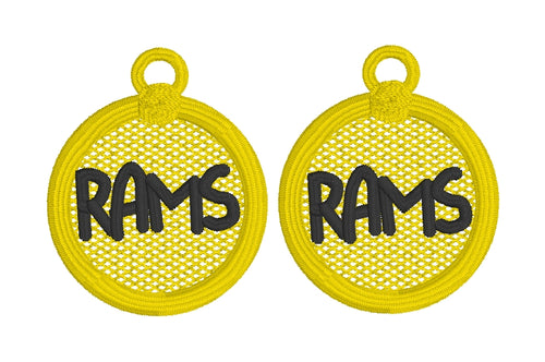 RAMS FSL Earrings - In the Hoop Freestanding Lace Earrings