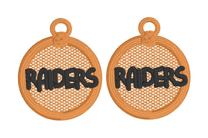 RAIDERS FSL Earrings - In the Hoop Freestanding Lace Earrings