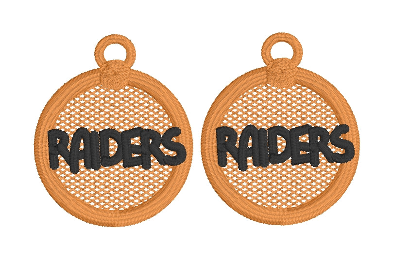 RAIDERS FSL Earrings - In the Hoop Freestanding Lace Earrings