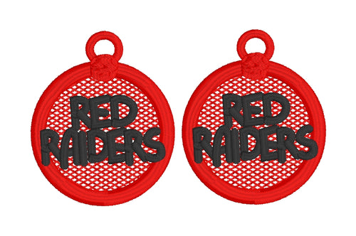 Boucles d’oreilles RED RAIDERS FSL - Boucles d’oreilles en dentelle autoportantes In the Hoop