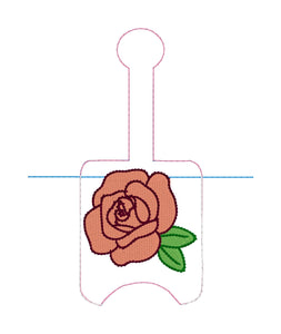 Rose Sanitizer Holder Snap Tab Version In the Hoop Embroidery Project 1 oz BBW for 5x7 hoops