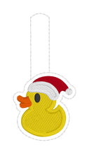 Santa Hat Rubber Ducky Snap Tab In the Hoop embroidery design