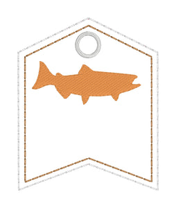 Etiqueta de bandera de pesca de salmón - Etiqueta personalizable