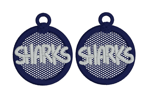 Boucles d’oreilles Sharks FSL - Boucles d’oreilles en dentelle autoportantes In the Hoop