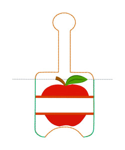 Split Apple Hand Sanitizer Holder Snap Tab Version In the Hoop Embroidery Project 2 oz for 5x7 hoops