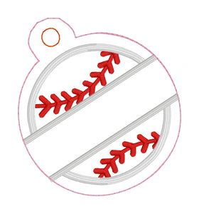 Split Baseball Softball BLANK Applique Bag Tag OR Ornament for 4x4 hoops