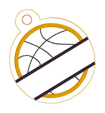 Split Basketball BLANK Applique Bag Tag OR Ornament for 4x4 hoops