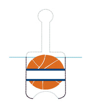 Split Basketball Hand Sanitizer Holder Snap Tab Version In the Hoop Embroidery Project 1 oz for 5x7 hoops