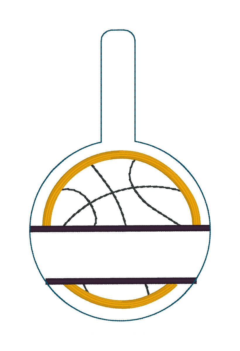 Split Basketball BLANK Applique Bag Tag Snap Tab for 5x7 hoops ...