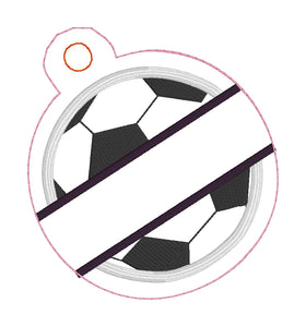 Balón de fútbol dividido EN BLANCO Etiqueta de bolsa de apliques o adorno para aros 4x4