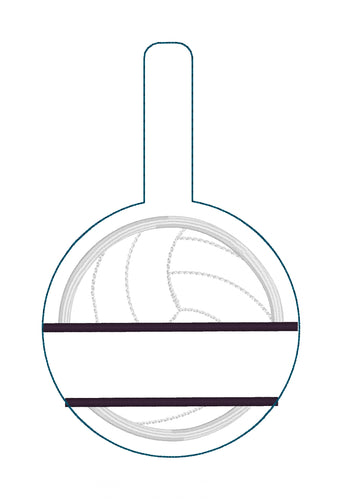 Split Voleibol BLANCO Aplique Etiqueta Bolsa Snap Tab para aros 5x7