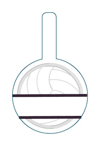 Split Volleyball BLANK Applique Bag Tag Snap Tab pour cerceaux 5x7