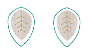 Stylish Leaves Earrings embroidery design for Vinyl and Leather