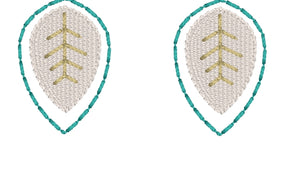 Diseño de bordado de pendientes de hojas con estilo para vinilo y cuero