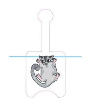 Sugar Glider Hand Sanitizer Holder Snap Tab Version In the Hoop Embroidery Project 1 oz for 5x7 hoops