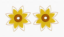 Sunflower Crystal Rivet Earrings - Two sizes for 4x4 hoops