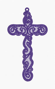 Swirl Cross Freestanding Lace Bookmark for 4x4 and 5x7 hoops