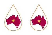 Teardrop Australia Earrings embroidery design for Vinyl and Leather