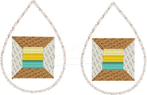 Diseño de bordado de pendientes de patchwork de carrete de hilo