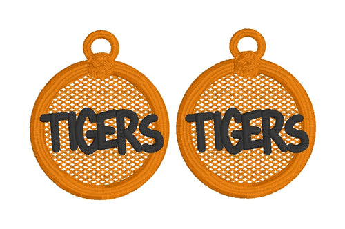 TIGERS FSL Earrings - In the Hoop Freestanding Lace Earrings