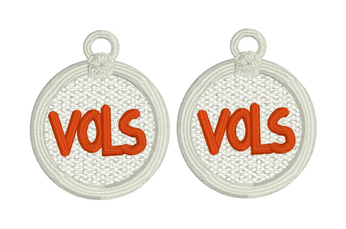 VOLS FSL Earrings - In the Hoop Freestanding Lace Earrings