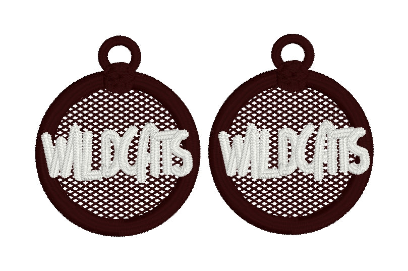 WILDCATS FSL Earrings - In the Hoop Freestanding Lace Earrings