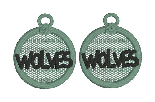 Boucles d’oreilles WOLVES FSL - Boucles d’oreilles en dentelle autoportantes In the Hoop