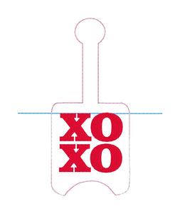 XOXO Hand Sanitizer Holder Snap Tab Version In the Hoop Embroidery Project 1 oz BBW for 5x7 hoops